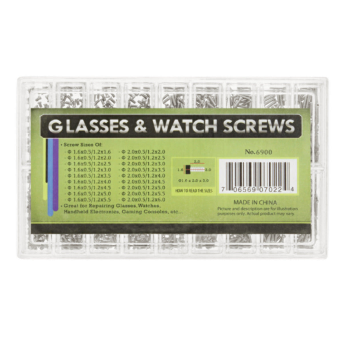 900 ASSORTED MICRO SCREW FOR WATCH,ELECTRONIC,GAMING CONSOLES STAINLESS STEEL