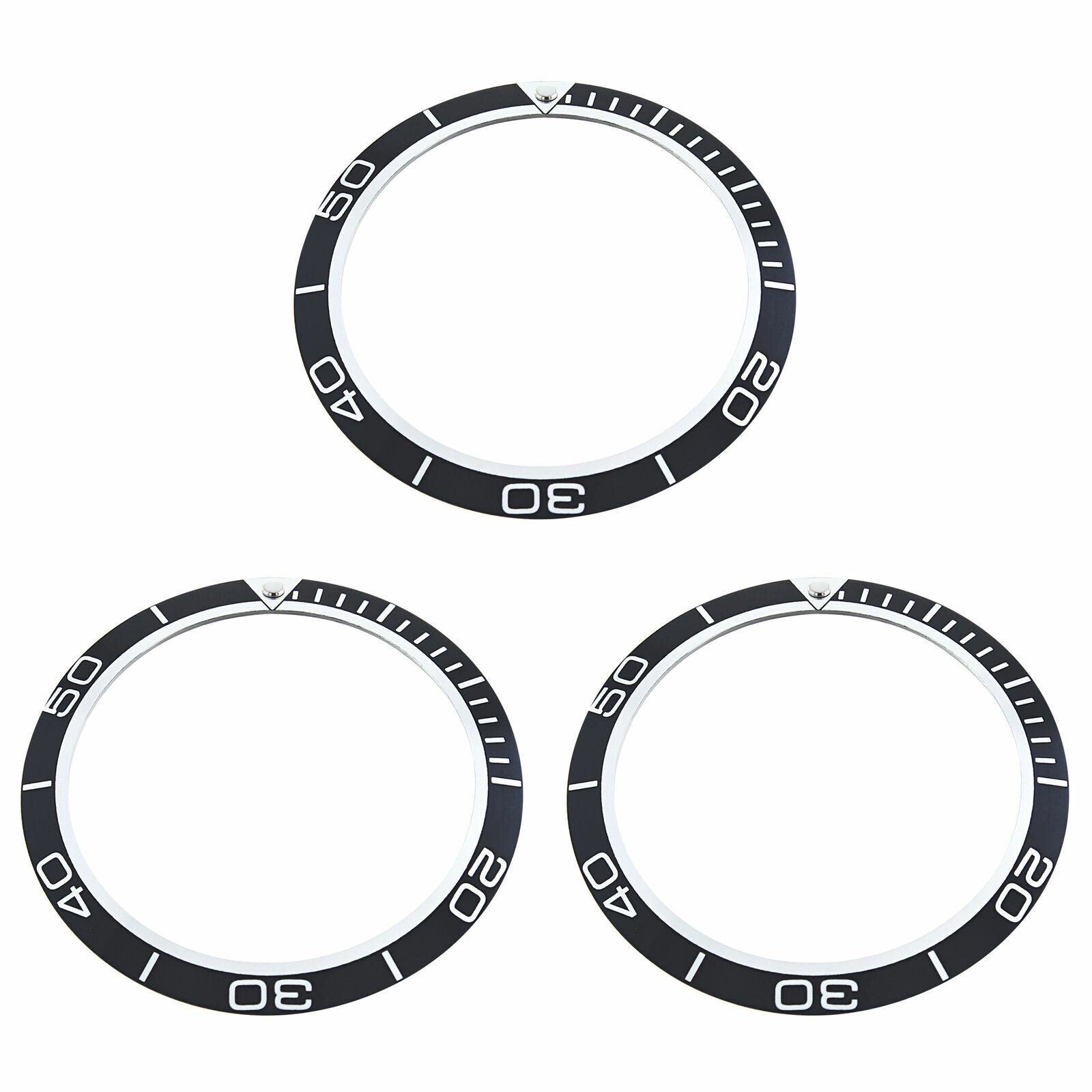3 BEZEL INSERT FOR FIT 41MM CASE OMEGA SEAMASTER PLANET OCEAN WATCH TOP QY BLACK