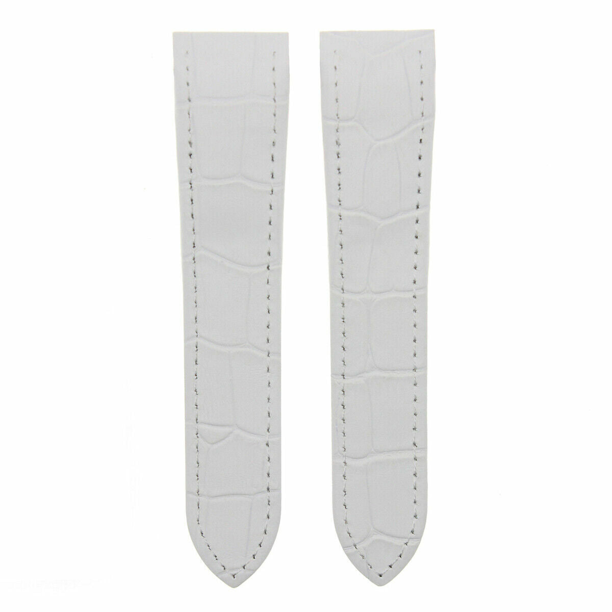 24.5MM LEATHER BAND STRAP ALLIGATOR GRAIN FOR CARTIER SANTOS 100 XL CHRONO WHITE