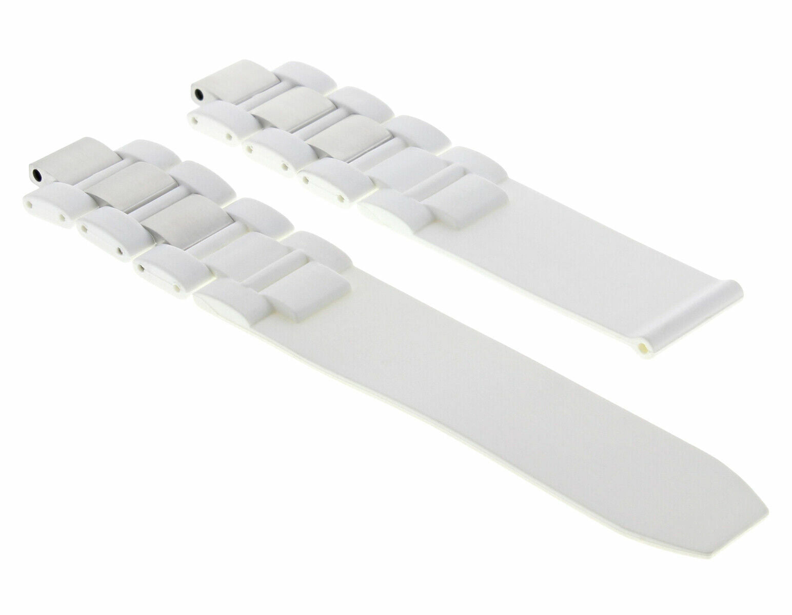 20MM RUBBER STEEL WATCH BAND FOR CARTIER MUST 21 CHRONOSCAPH AUTOSCAPH WHITE