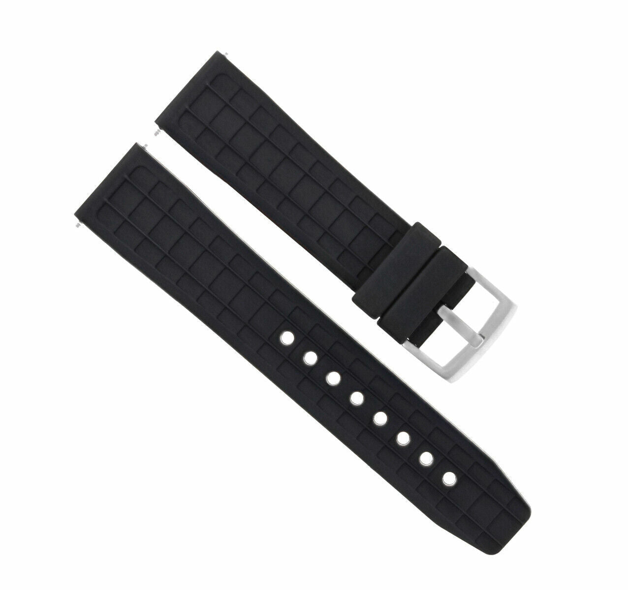 22MM RUBBER DIVER WATCH BAND STRAP FOR IWC AQUATIMER 2000 TOP GUN WATCH BLACK