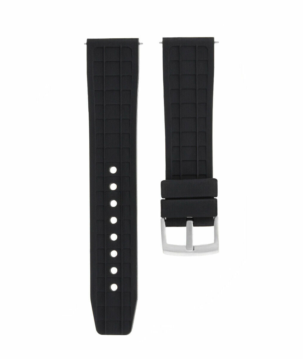 22MM RUBBER DIVER WATCH BAND STRAP FOR IWC AQUATIMER 2000 TOP GUN WATCH BLACK