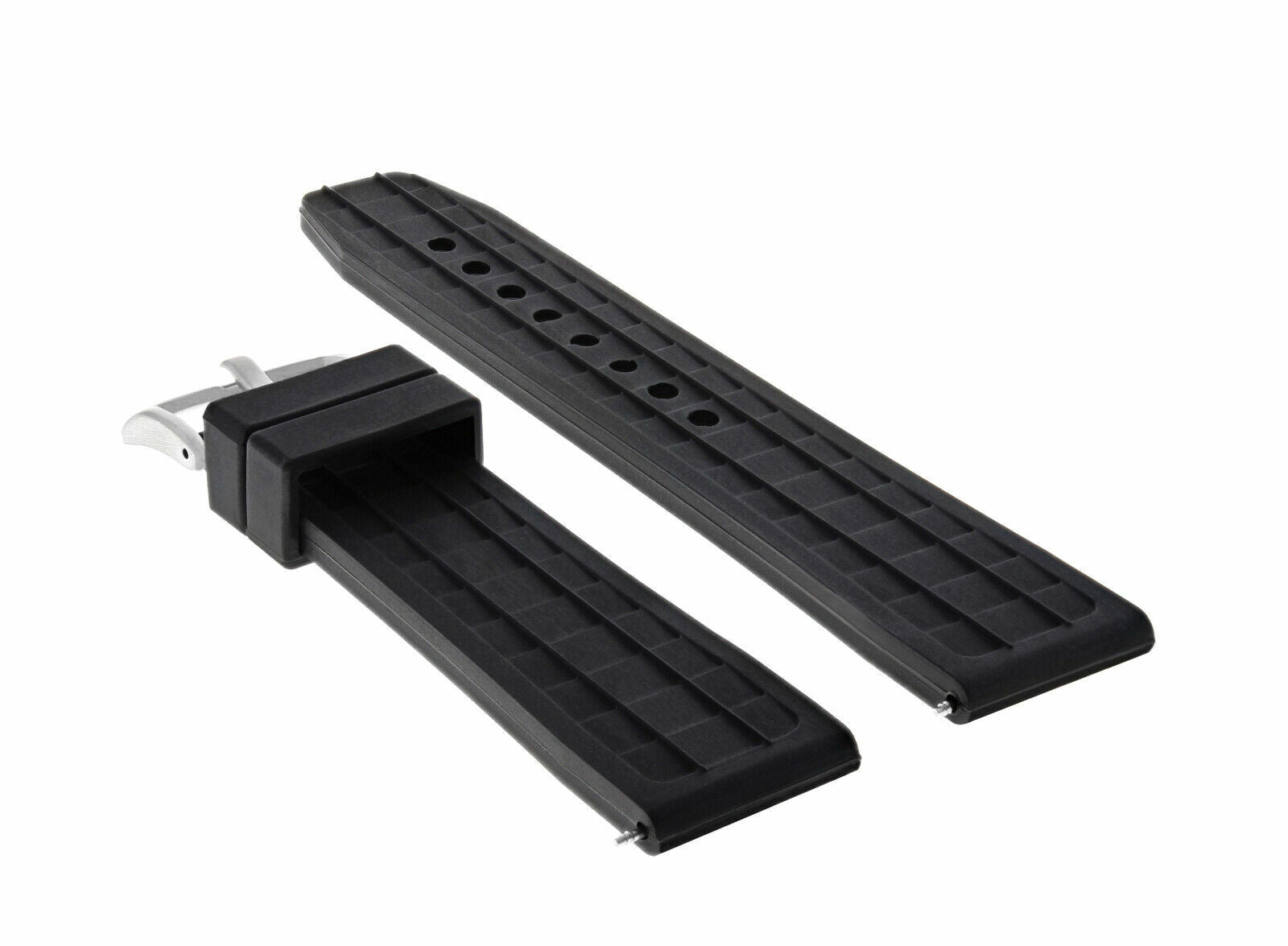 22MM RUBBER DIVER WATCH BAND STRAP FOR BREITLING NAVITIMER PILOT CHRONOMAT BLACK