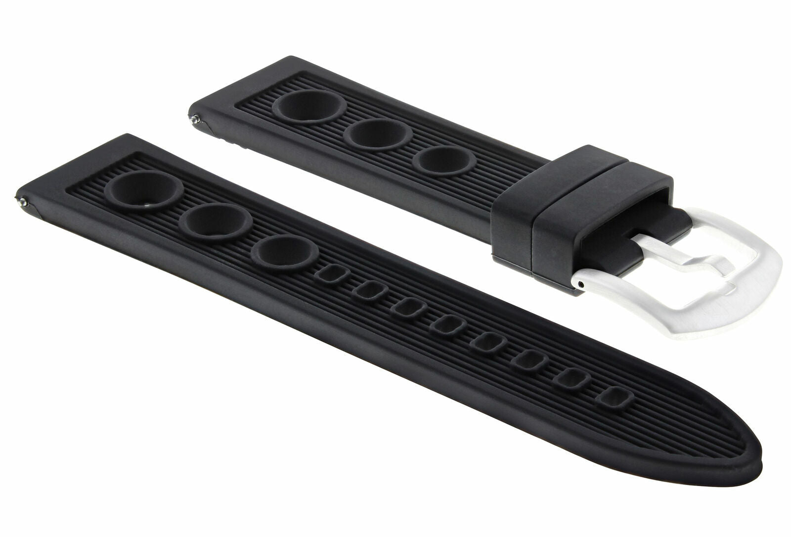 24MM RUBBER RACING DIVER WATCH BAND STRAP FOR BREITLING NAVITIMER COLT BLACK