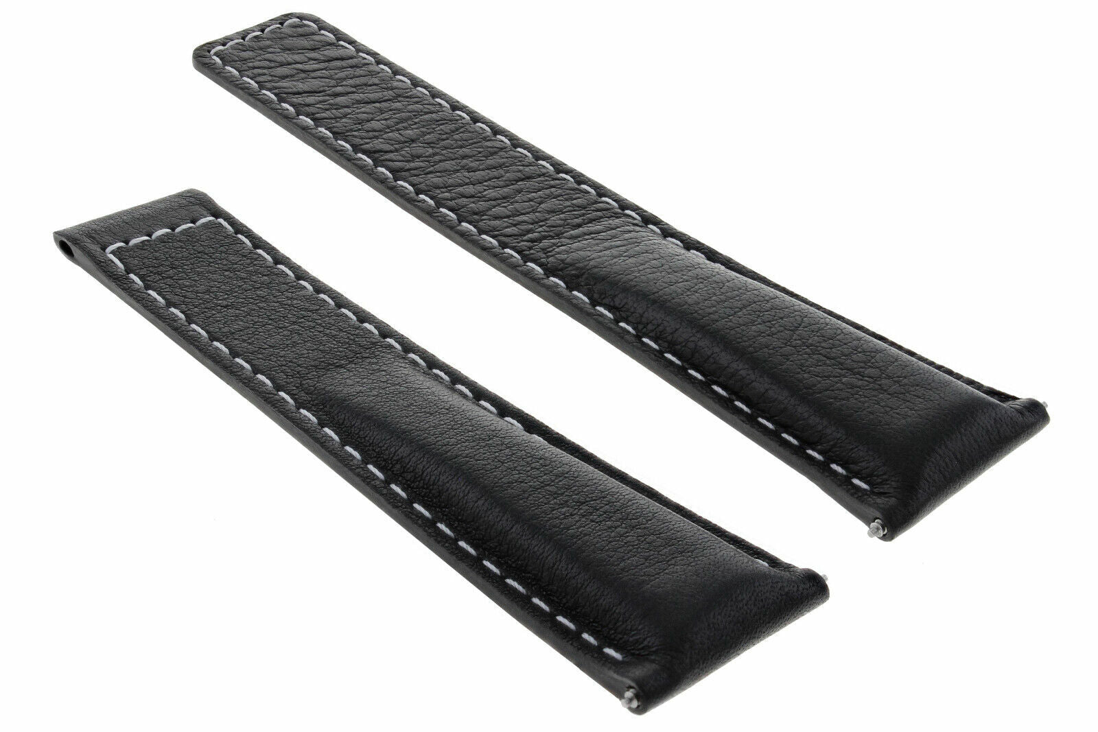19MM LEATHER WATCH BAND STRAP DEPLOYMENT CLASP FOR TAG HEUER CARRERA BLACK WS