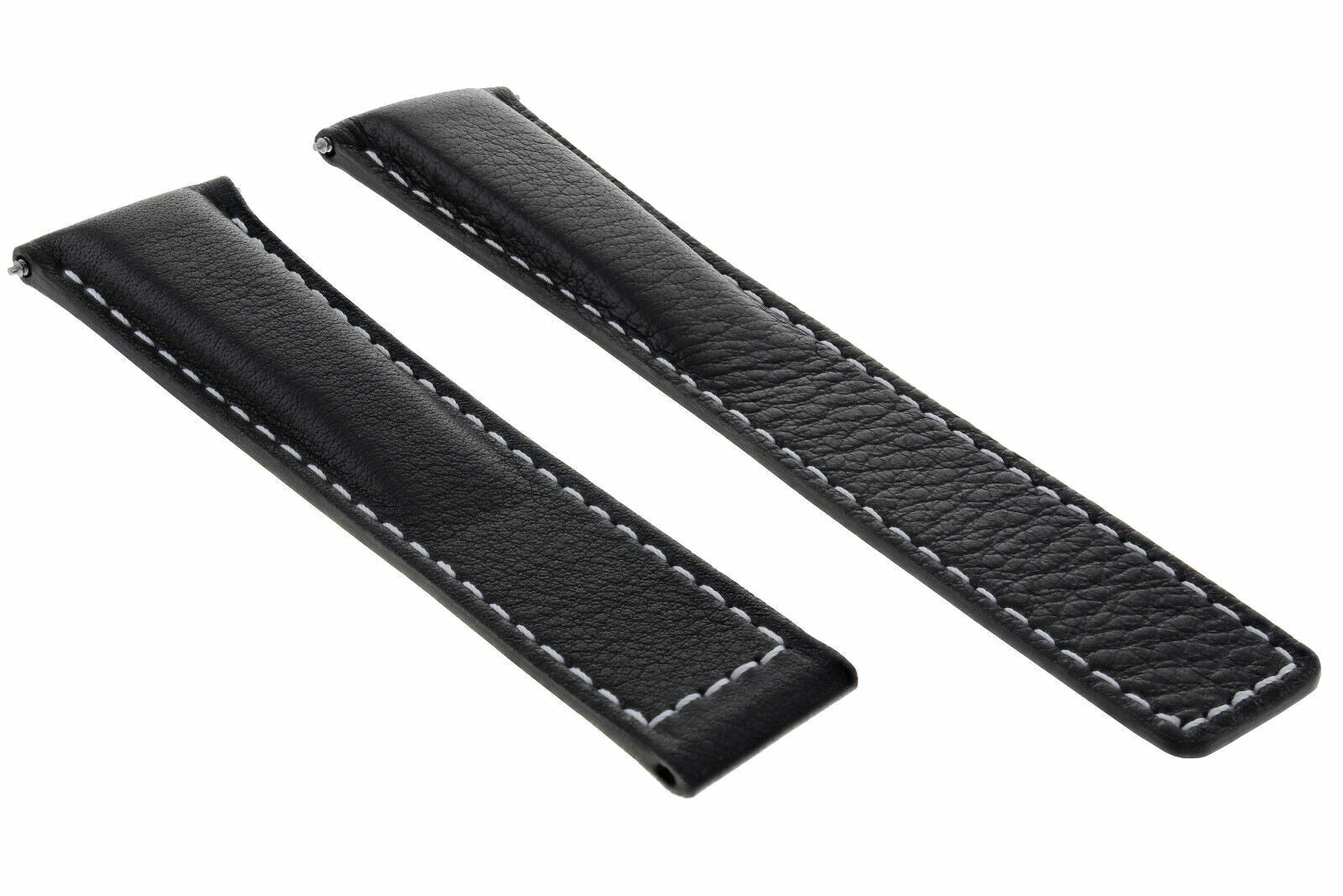19MM LEATHER WATCH BAND STRAP DEPLOYMENT CLASP FOR TAG HEUER CARRERA BLACK WS