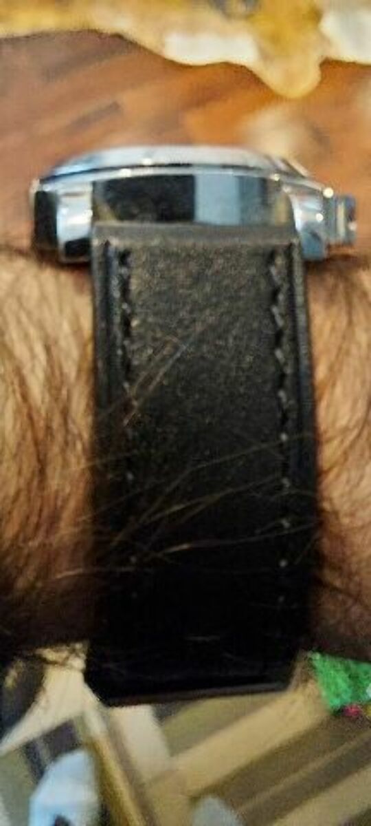 24MM COW LEATHER WATCH BAND STRAP SMOOTH FOR 44MM PANERAI LUMINOR BLACK LONG