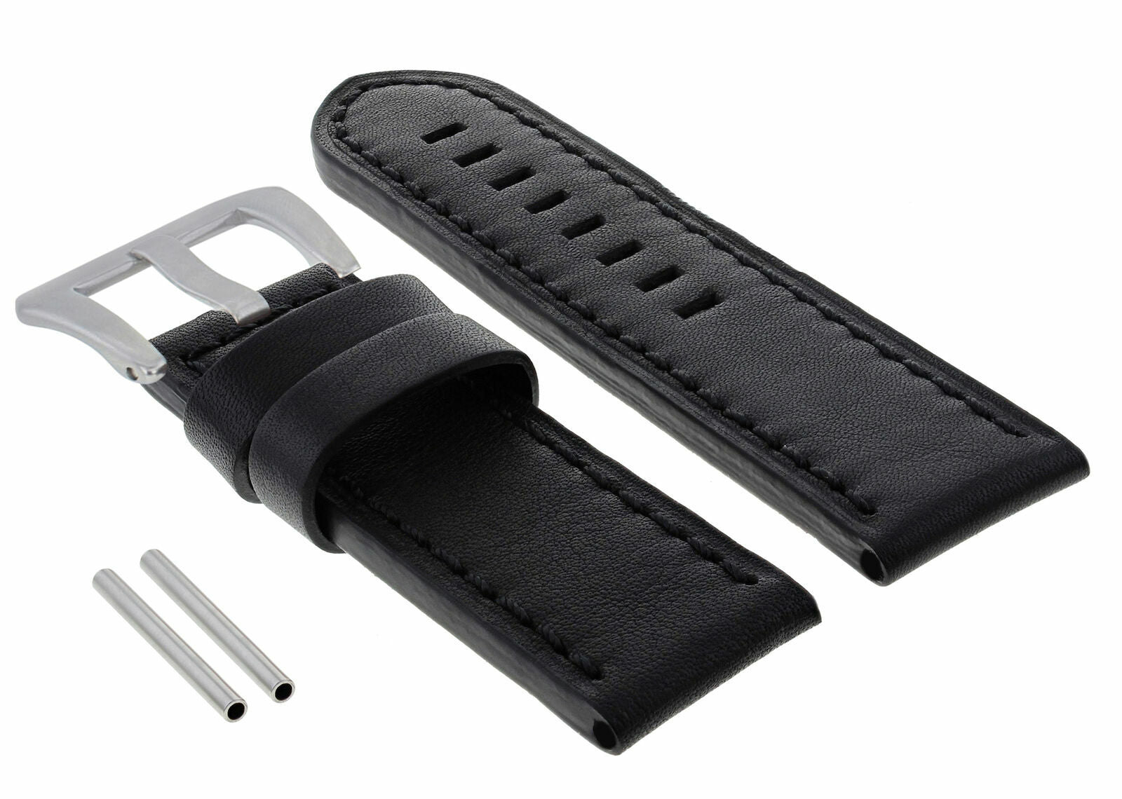 22MM LEATHER WATCH BAND STRAP FOR PANERAI PAM 119 244 049 120 50 51 WATCH BLACK