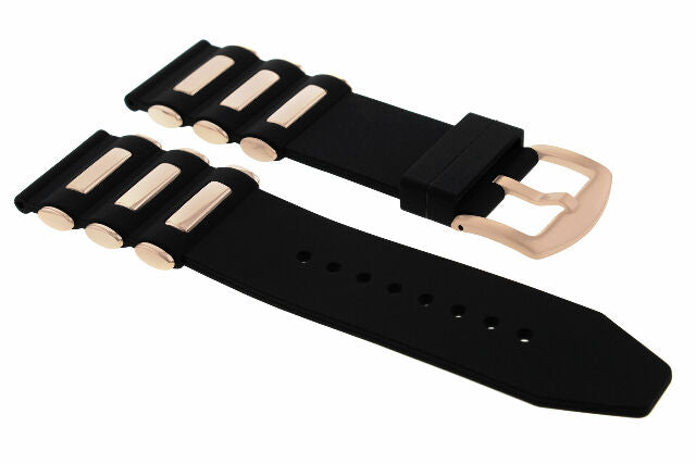 26MM SILICONE RUBBER BAND STRAP FOR INVICTA RUSSSIAN 6608, 4342 1479 ROSE BUCKLE