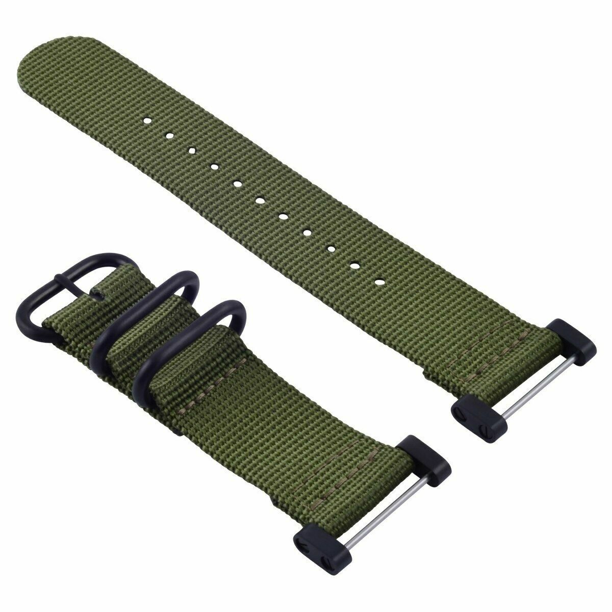 FOR SUUNTO CORE NYLON STRAP DIVER BAND LUG ADAPTER SET 3 RINGS PVD MILITARY GREEN