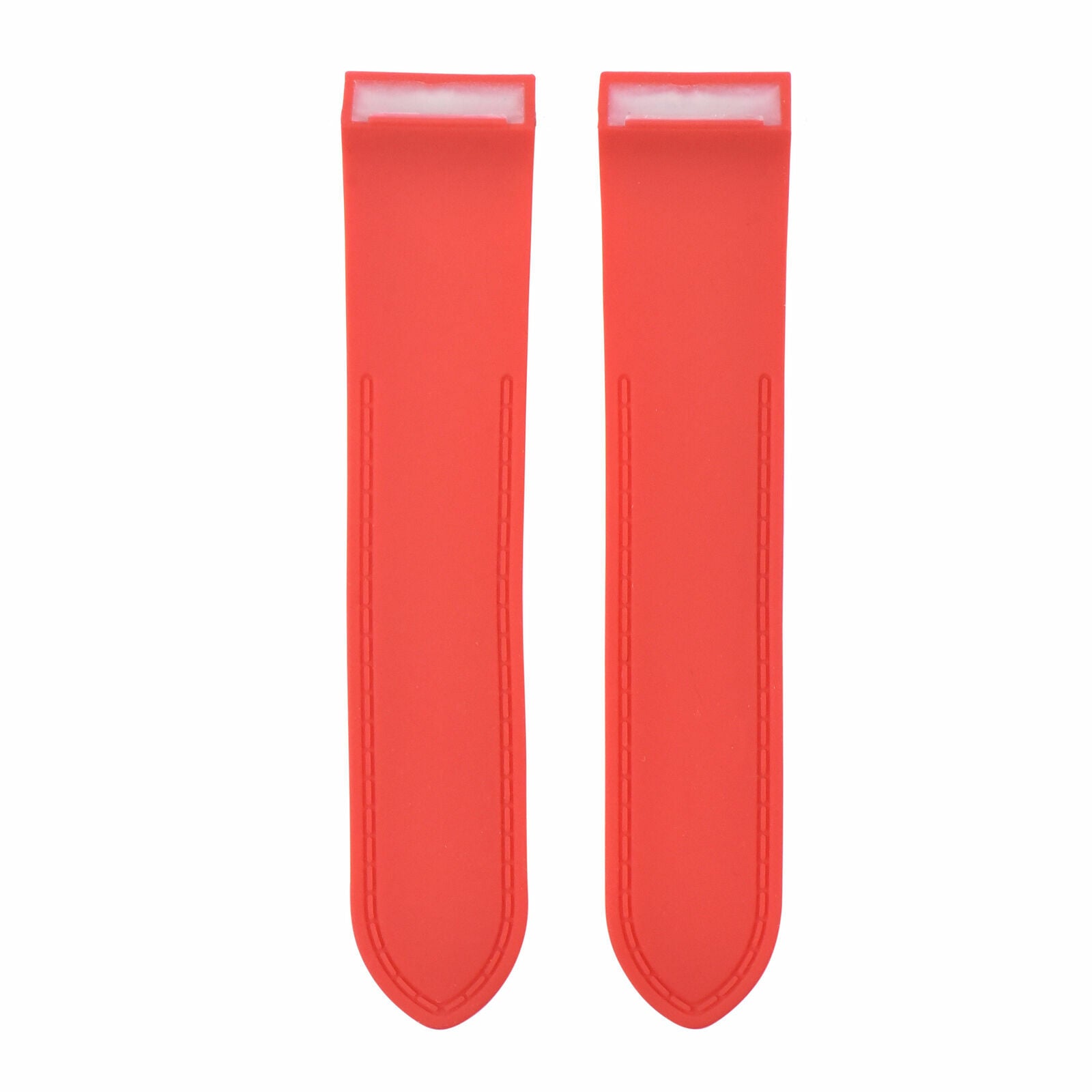 24.5MM RUBBER WATCH BAND STRAP FOR (FITS) CARTIER SANTOS 100XL CHRONOGRAPH RED