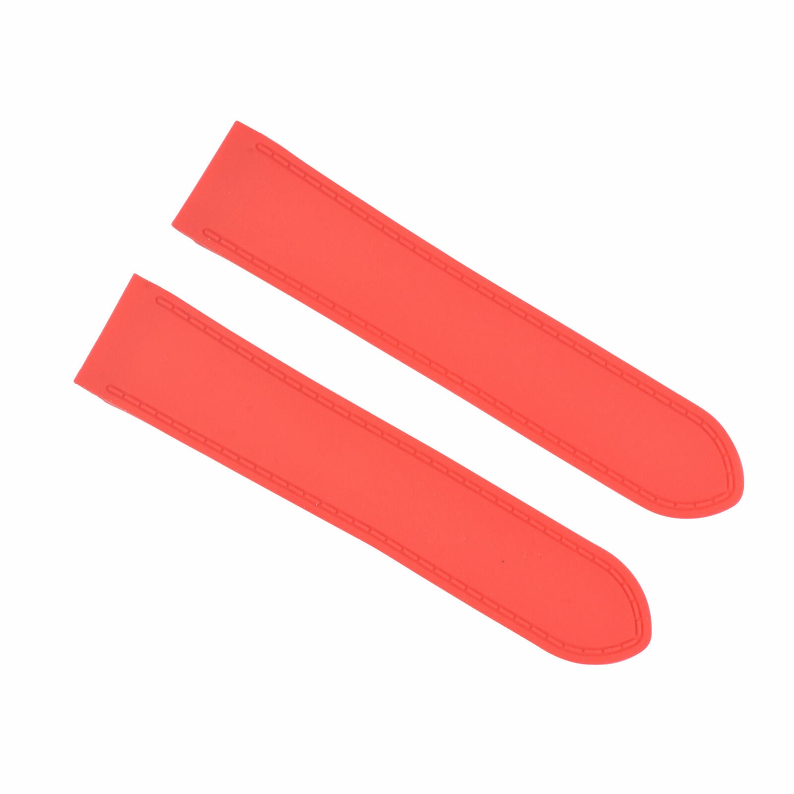 24.5MM RUBBER WATCH BAND STRAP FOR (FITS) CARTIER SANTOS 100XL CHRONOGRAPH RED