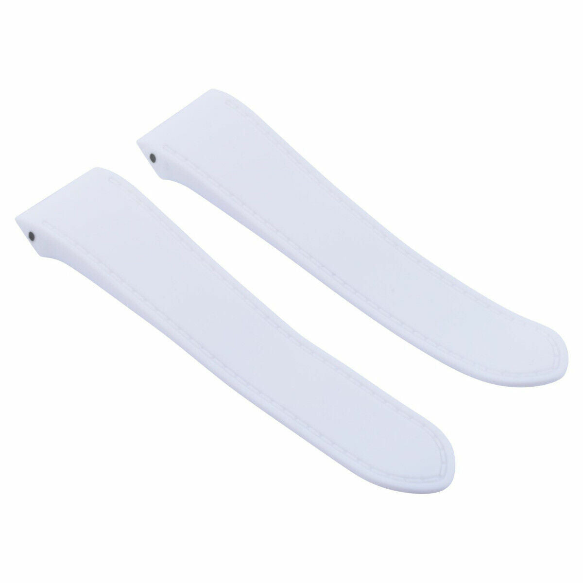 24.5MM RUBBER WATCH BAND STRAP FOR (FITS) CARTIER SANTOS 100XL CHRONOGRAPH WHITE