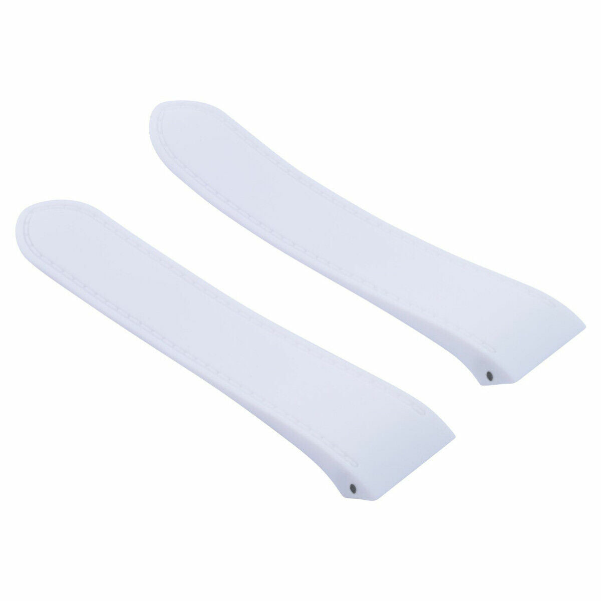 24.5MM RUBBER WATCH BAND STRAP FOR (FITS) CARTIER SANTOS 100XL CHRONOGRAPH WHITE