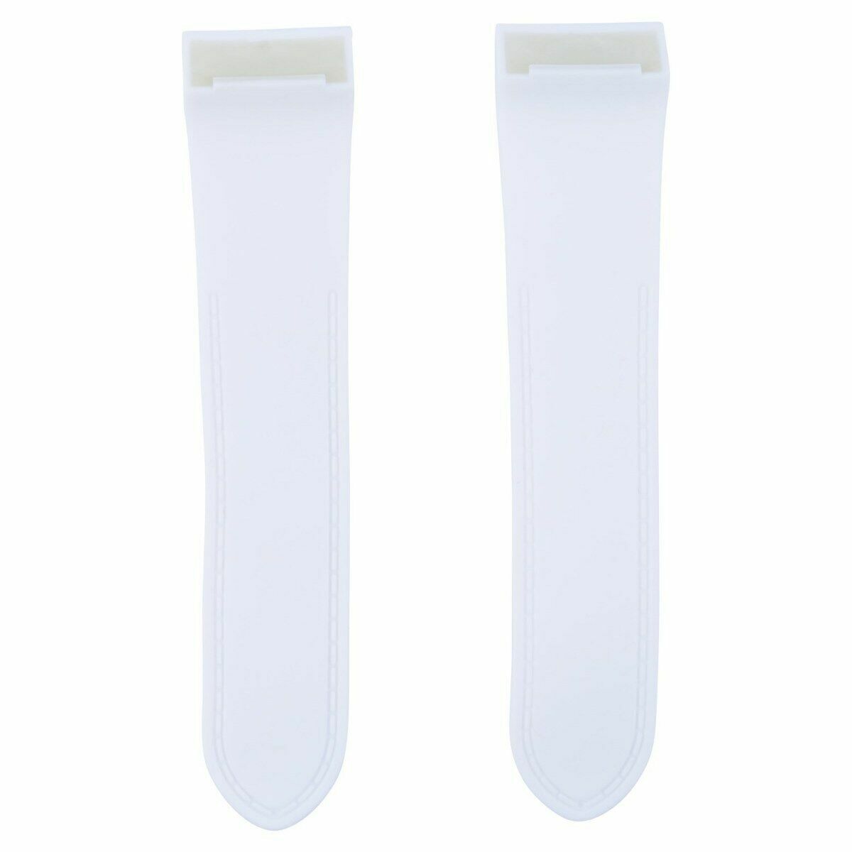 24.5MM RUBBER WATCH BAND STRAP FOR (FITS) CARTIER SANTOS 100XL CHRONOGRAPH WHITE