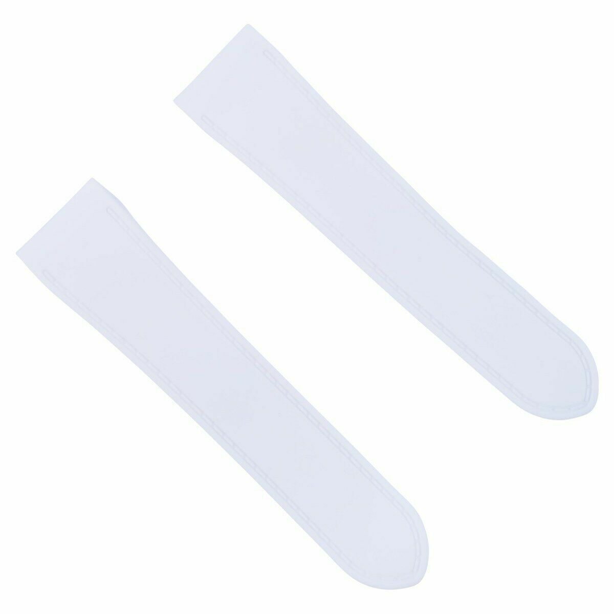 24.5MM RUBBER WATCH BAND STRAP FOR (FITS) CARTIER SANTOS 100XL CHRONOGRAPH WHITE