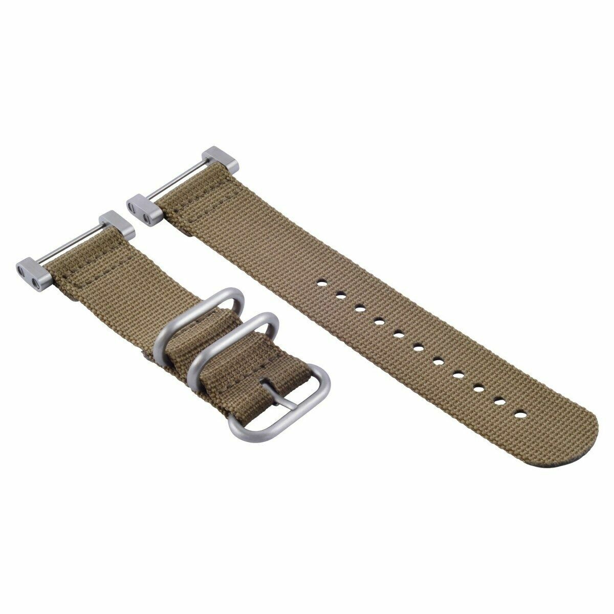 NEW FOR SUUNTO CORE WATCH NYLON DIVER WATCH BAND LUGS ADAPTER SET SAND 3 STEEL RINGS