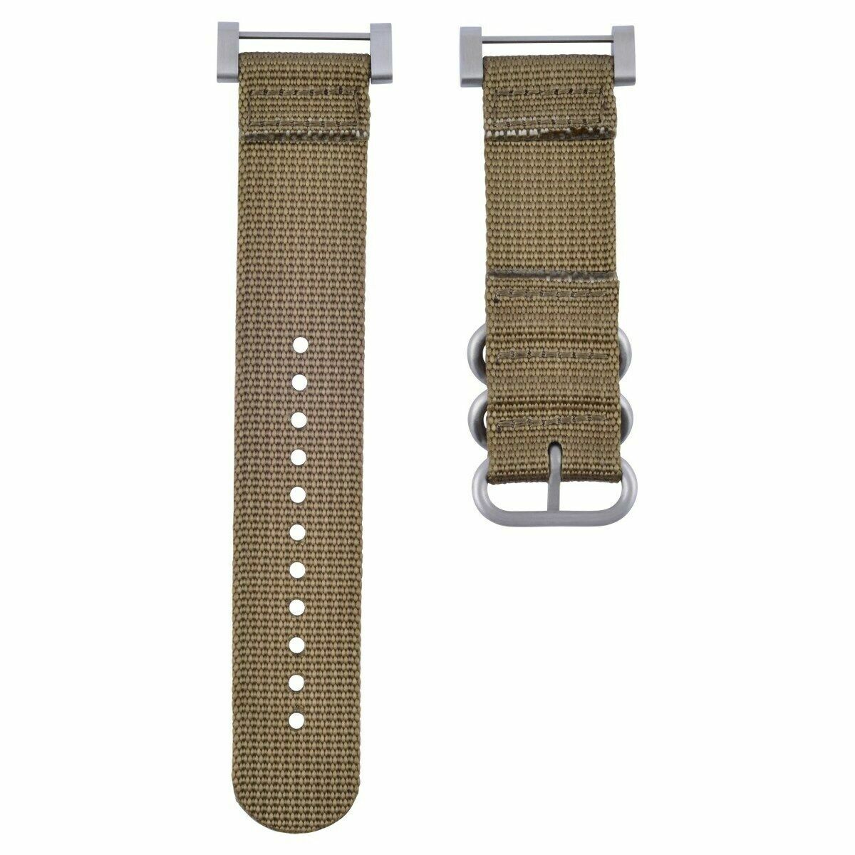 NEW FOR SUUNTO CORE WATCH NYLON DIVER WATCH BAND LUGS ADAPTER SET SAND 3 STEEL RINGS