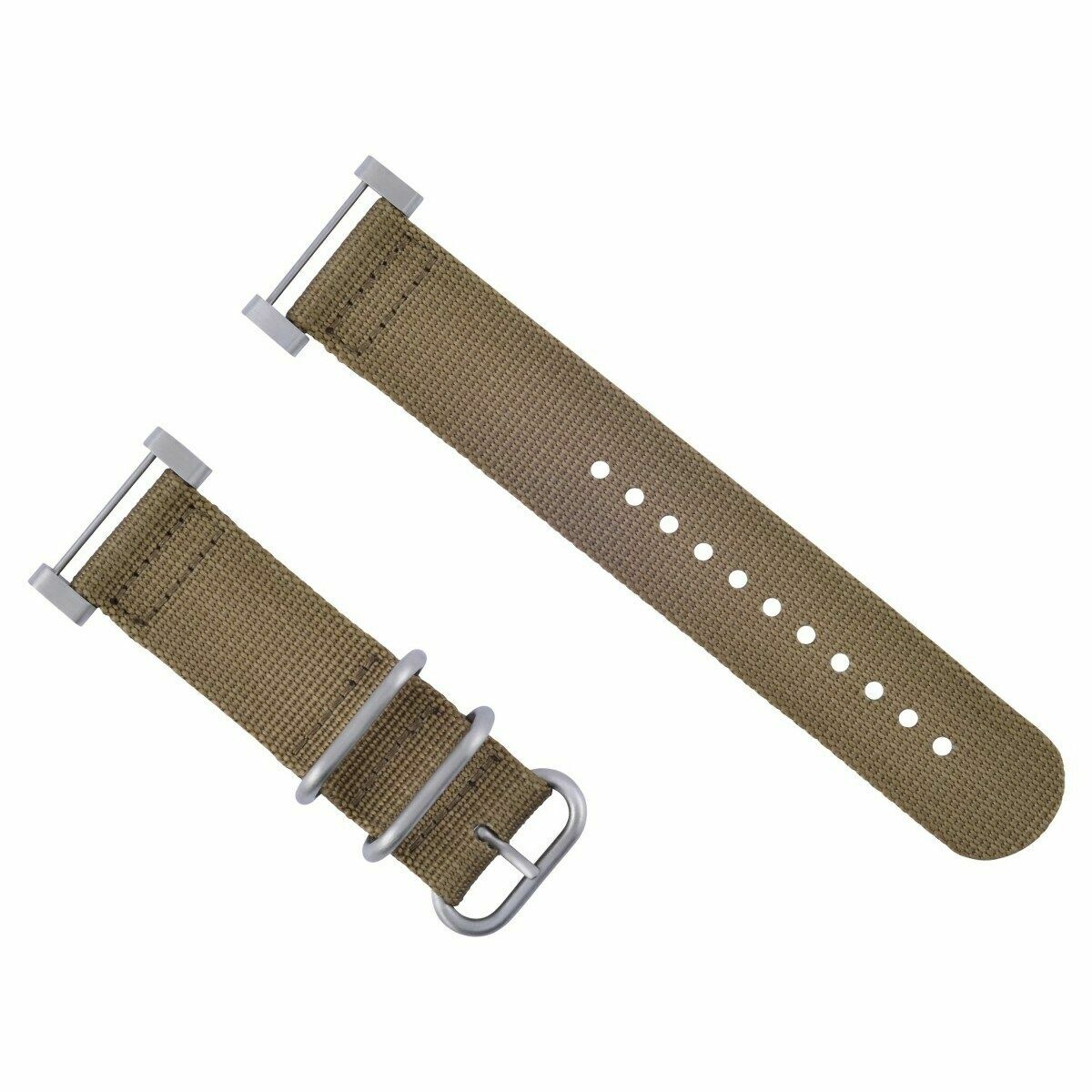 NEW FOR SUUNTO CORE WATCH NYLON DIVER WATCH BAND LUGS ADAPTER SET SAND 3 STEEL RINGS
