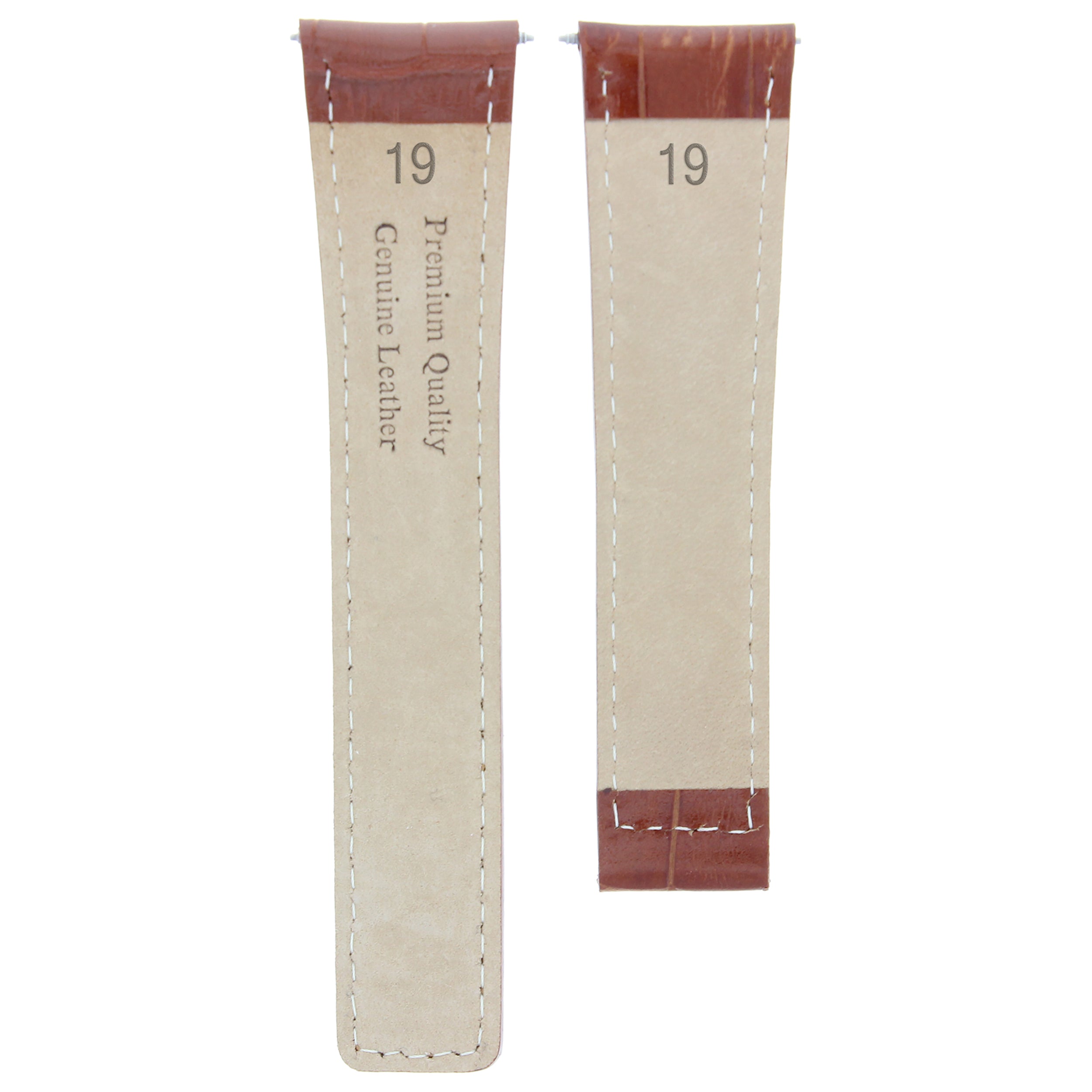 19MM LEATHER WATCH STRAP BAND FOR TAG HEUER CARRERA TWIN TIME CALIBRE 7 TAN T/QY