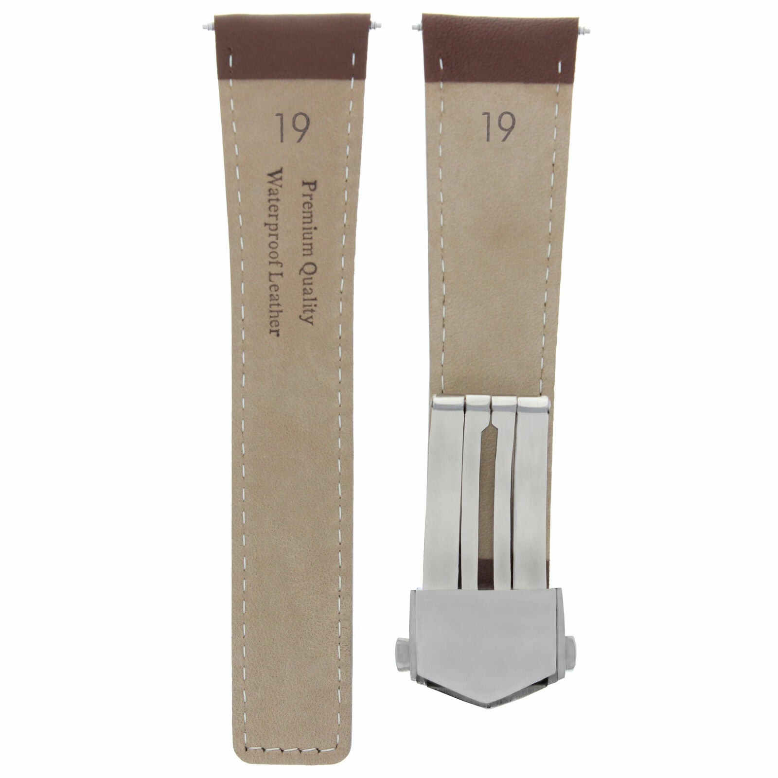 19MM LEATHER WATCH STRAP BAND FOR TAG HEUER CARRERA TWIN TIME WATCH L/BROWN WS