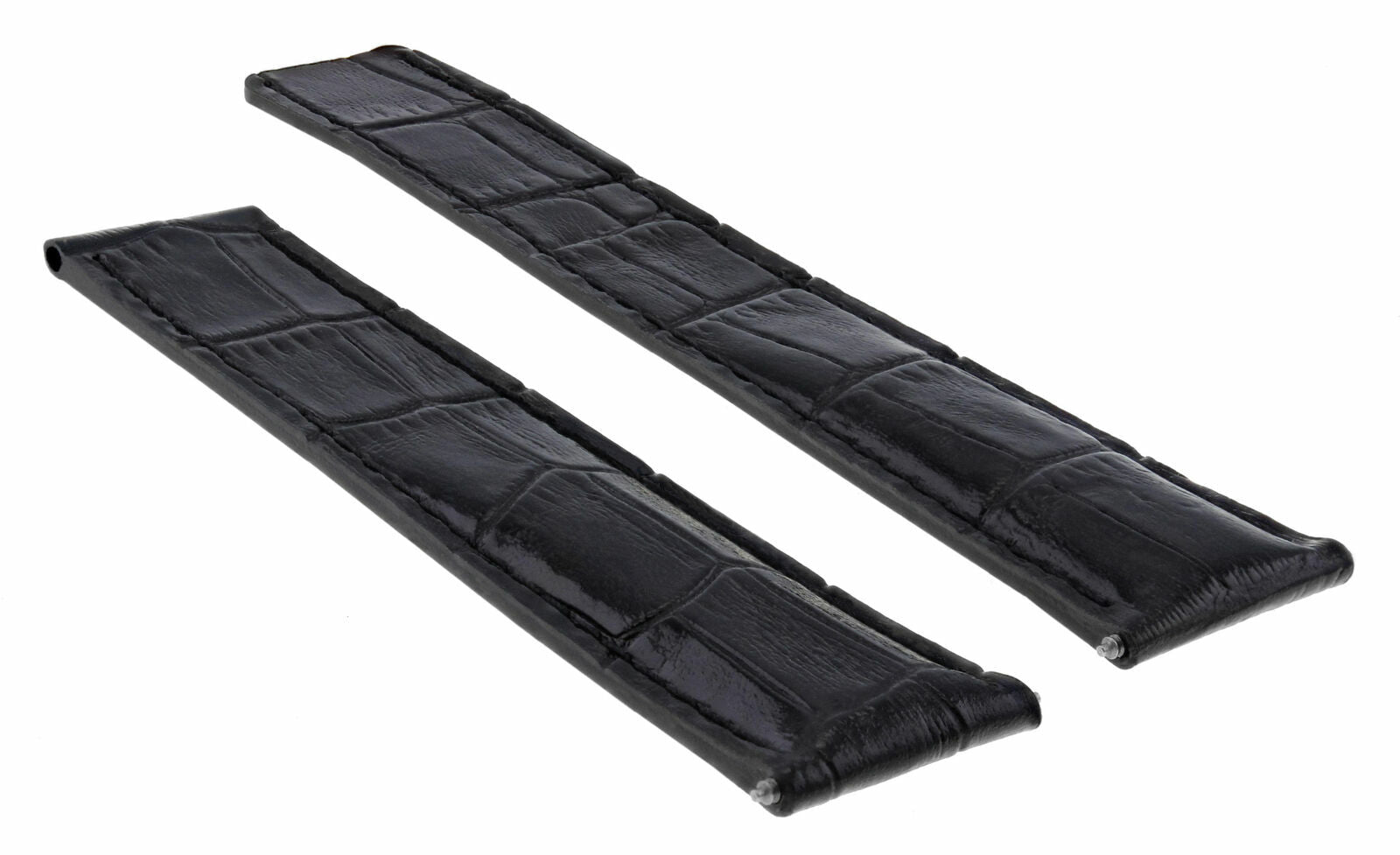 18MM LEATHER WATCH BAND STRAP FOR BAUME MERCIER 18/16MM WATCH CLASP BLACK