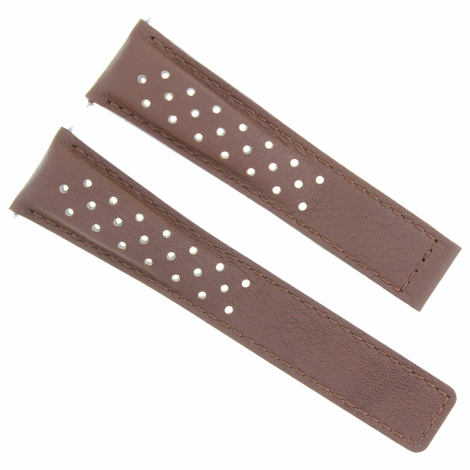 LEATHER BAND STRAP 22MM FOR TAG HEUER CARRERA MONACO SPACEX L/BROWN PERFORAT
