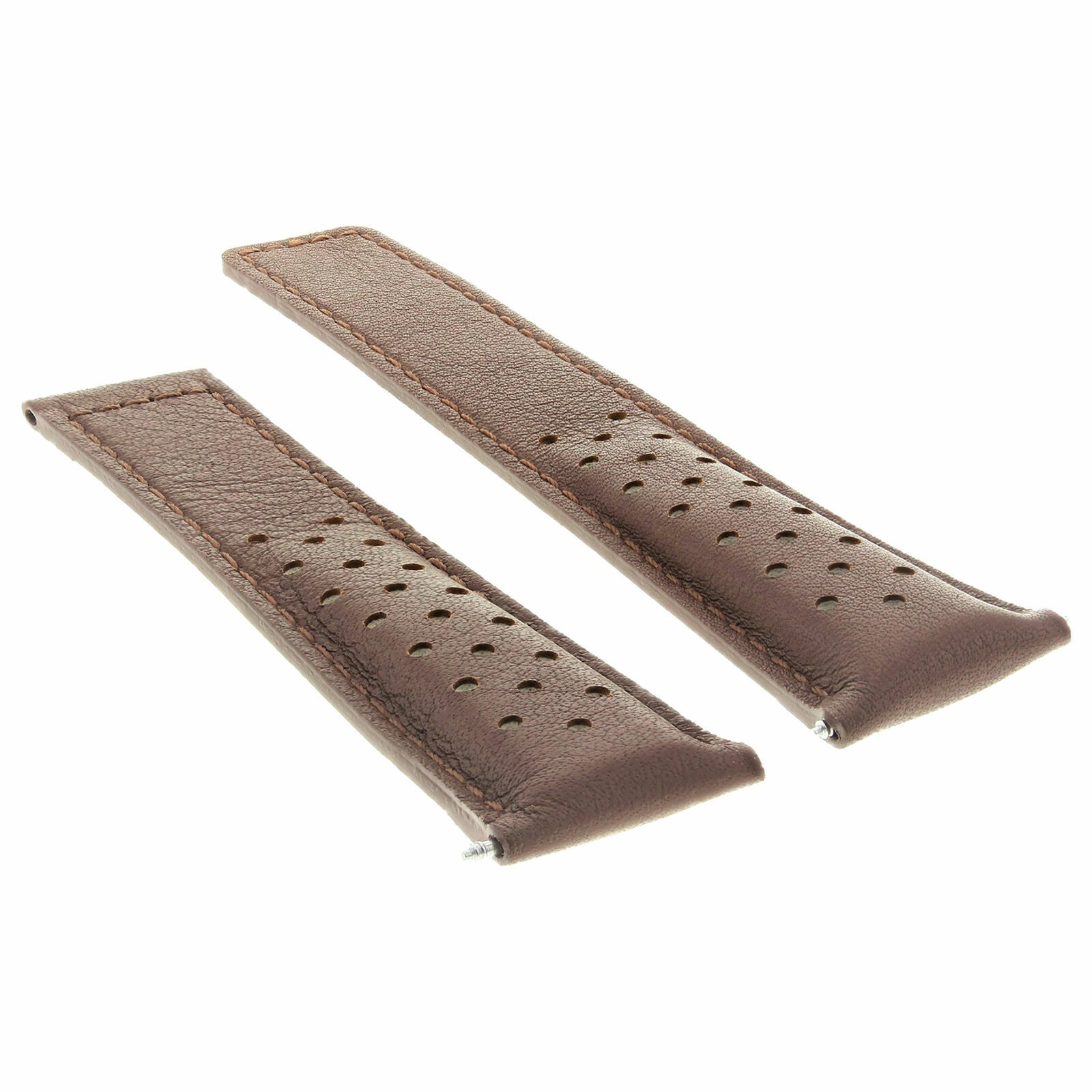 19MM LEATHER BAND STRAP FOR TAG HEUER CARRERA MONACO TWIN TIME L/BROWN PERFORAT