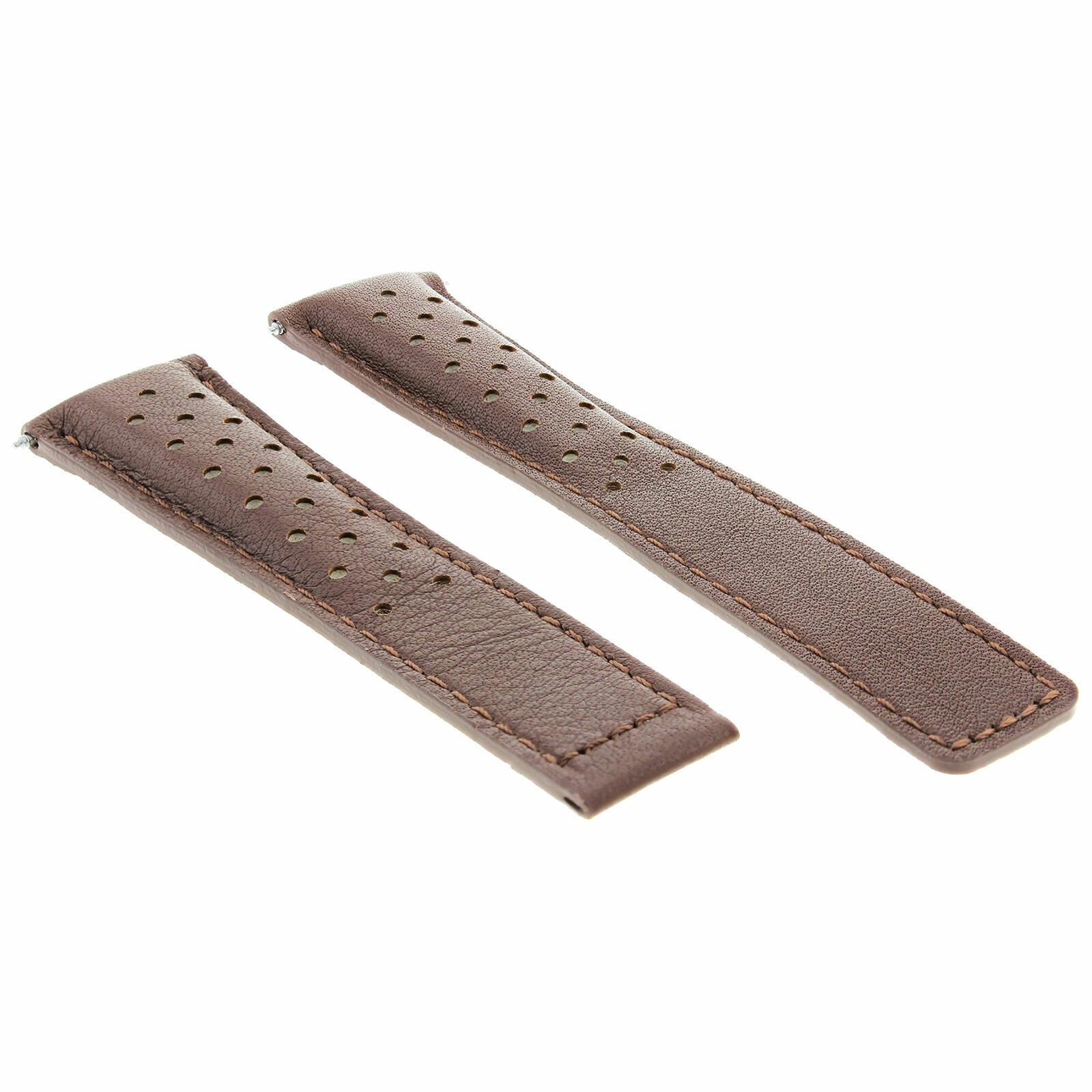 19MM LEATHER BAND STRAP FOR TAG HEUER CARRERA MONACO TWIN TIME L/BROWN PERFORAT