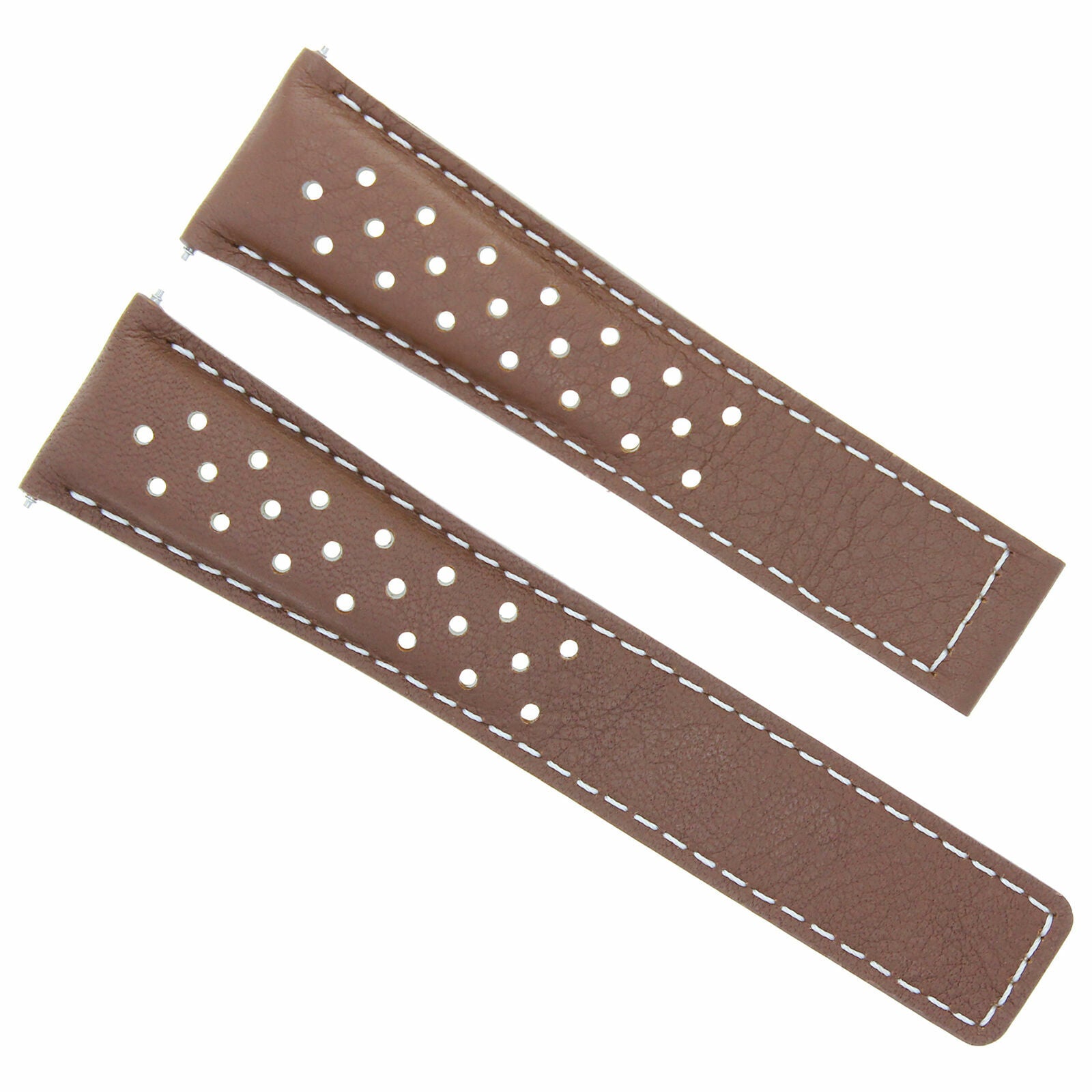 LEATHER BAND STRAP 22MM FOR TAG HEUER CARRERA MONACO 16 L/BROWN WS PERFORATED