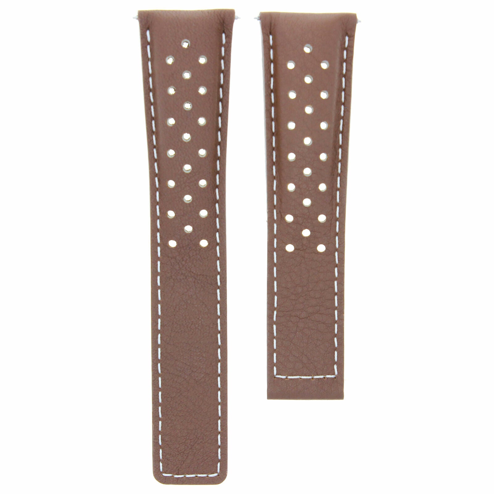 LEATHER BAND STRAP 22MM FOR TAG HEUER CARRERA MONACO 16 L/BROWN WS PERFORATED