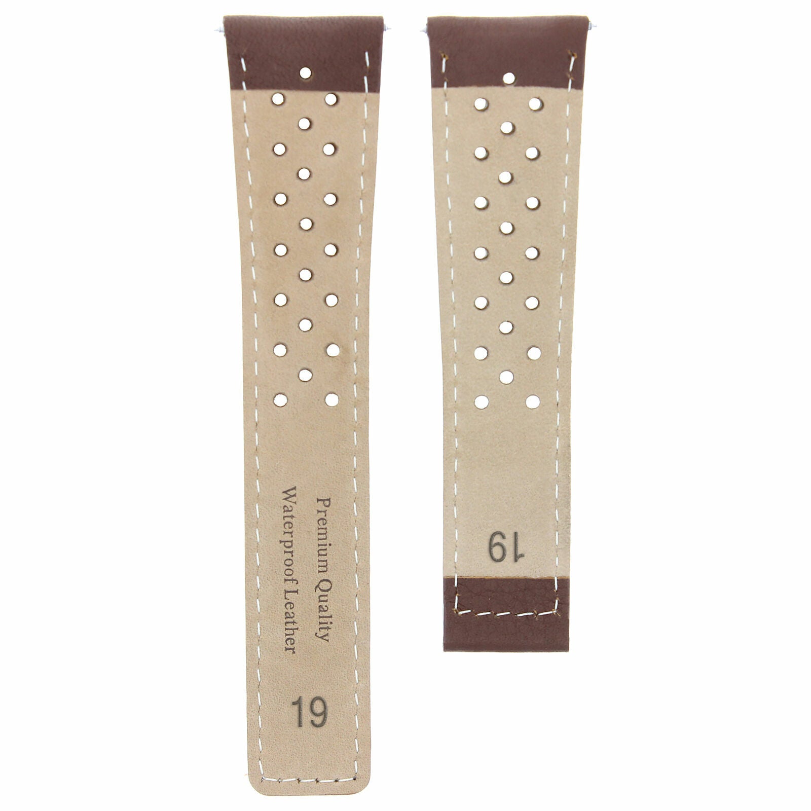 19MM LEATHER BAND STRAP FOR TAG HEUER CARRERA MONACO TWIN TIME WAR211A L/BROWN W