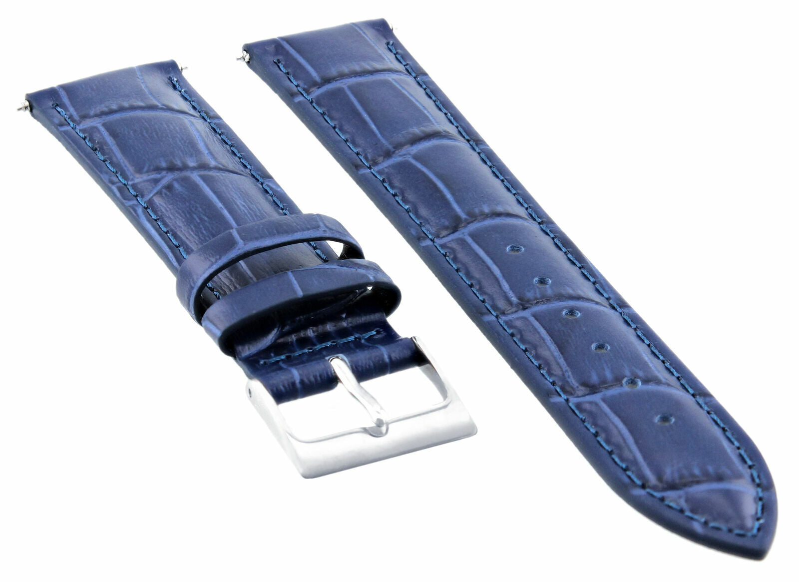 22MM LEATHER WATCH STRAP BAND FOR MOVADO BOLD 3600261, 0606284 WATCH BLUE