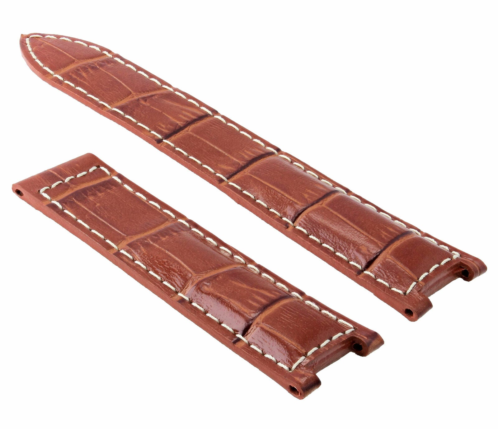 20MM LEATHER STRAP WATCH BAND CLASP FOR 38MM CARTIER PASHA WATCH 205 TAN WS