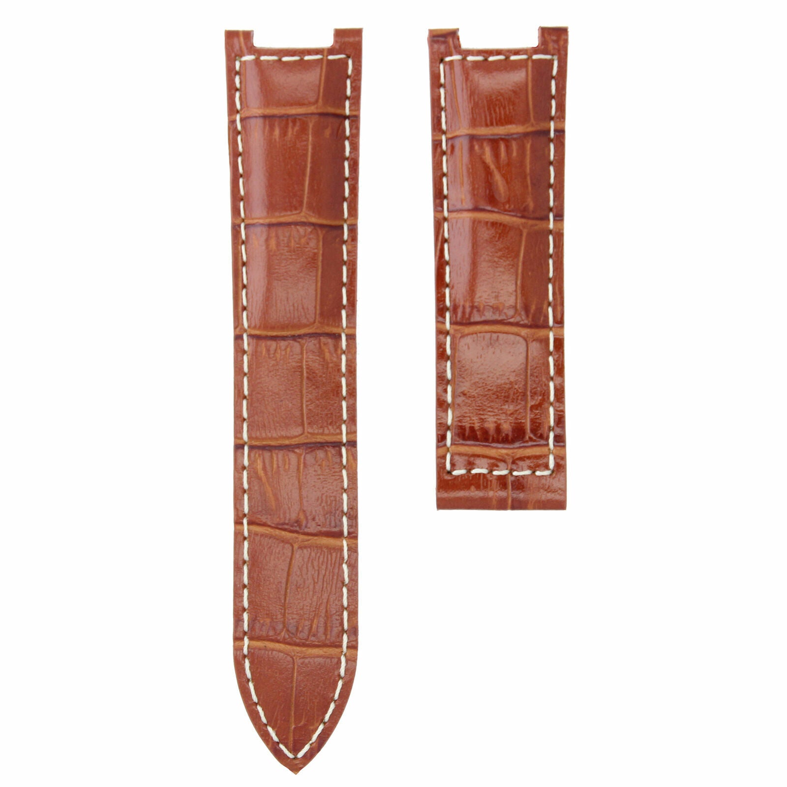 20MM LEATHER STRAP WATCH BAND CLASP FOR 38MM CARTIER PASHA WATCH 205 TAN WS