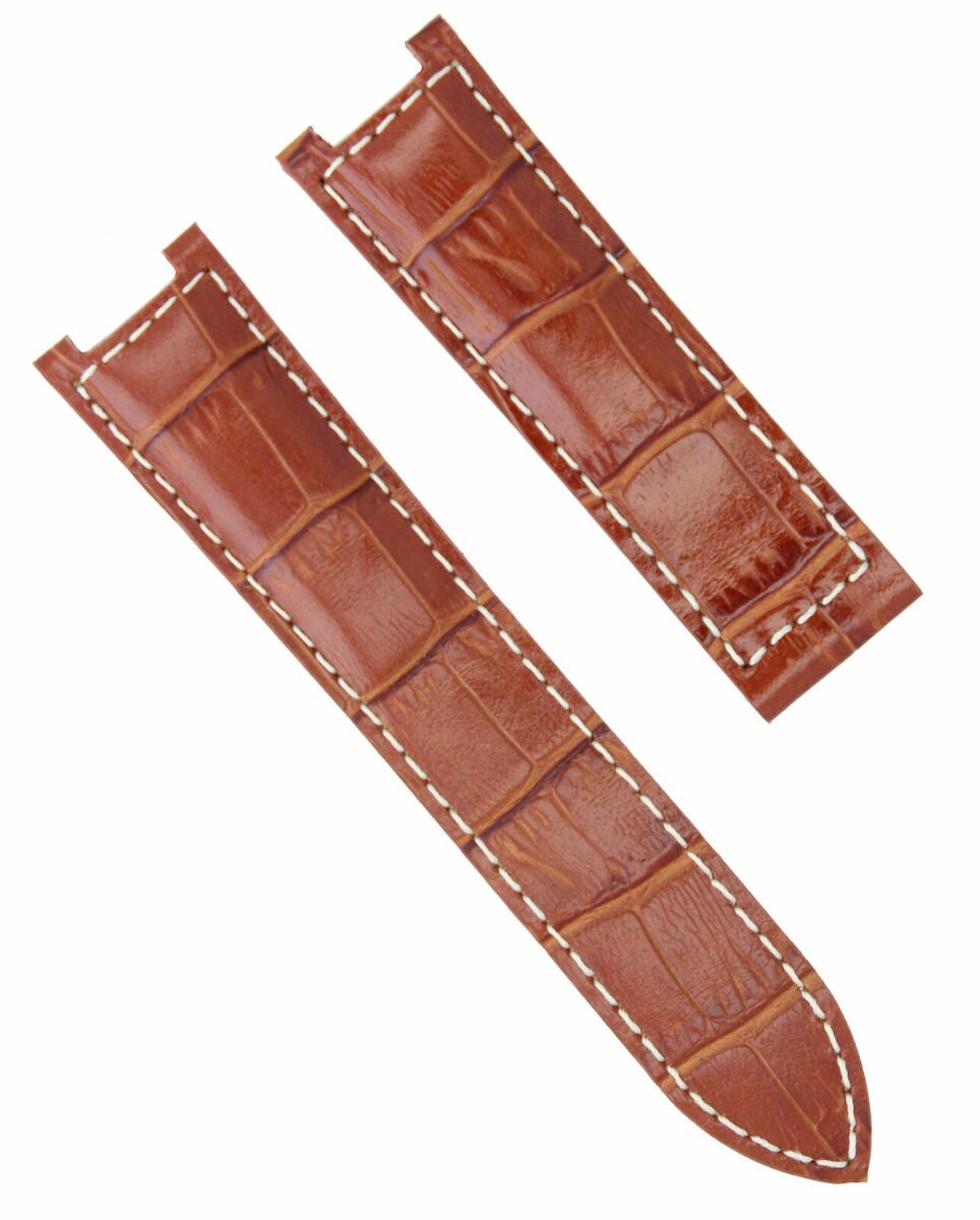 20MM LEATHER STRAP WATCH BAND CLASP FOR 38MM CARTIER PASHA WATCH 205 TAN WS