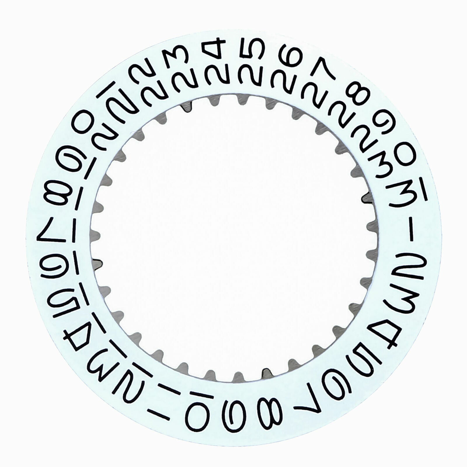 6 CALENDAR DATE DISC FOR ROLEX DATE SUBMARINER, GMT, AIR KING 1530/1570 WHITE