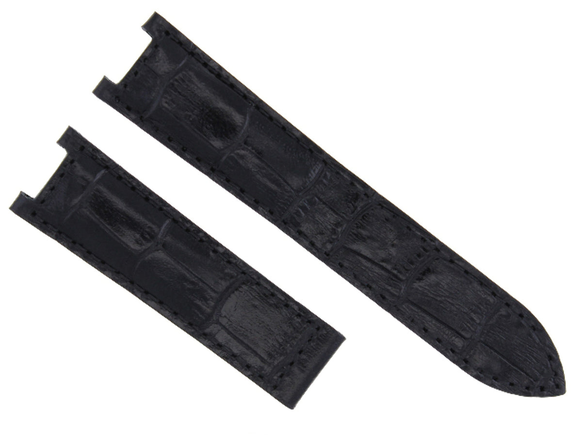 20MM LEATHER STRAP WATCH BAND FOR PASHA DE CARTIER 1050 1352 2113 2388 BLACK