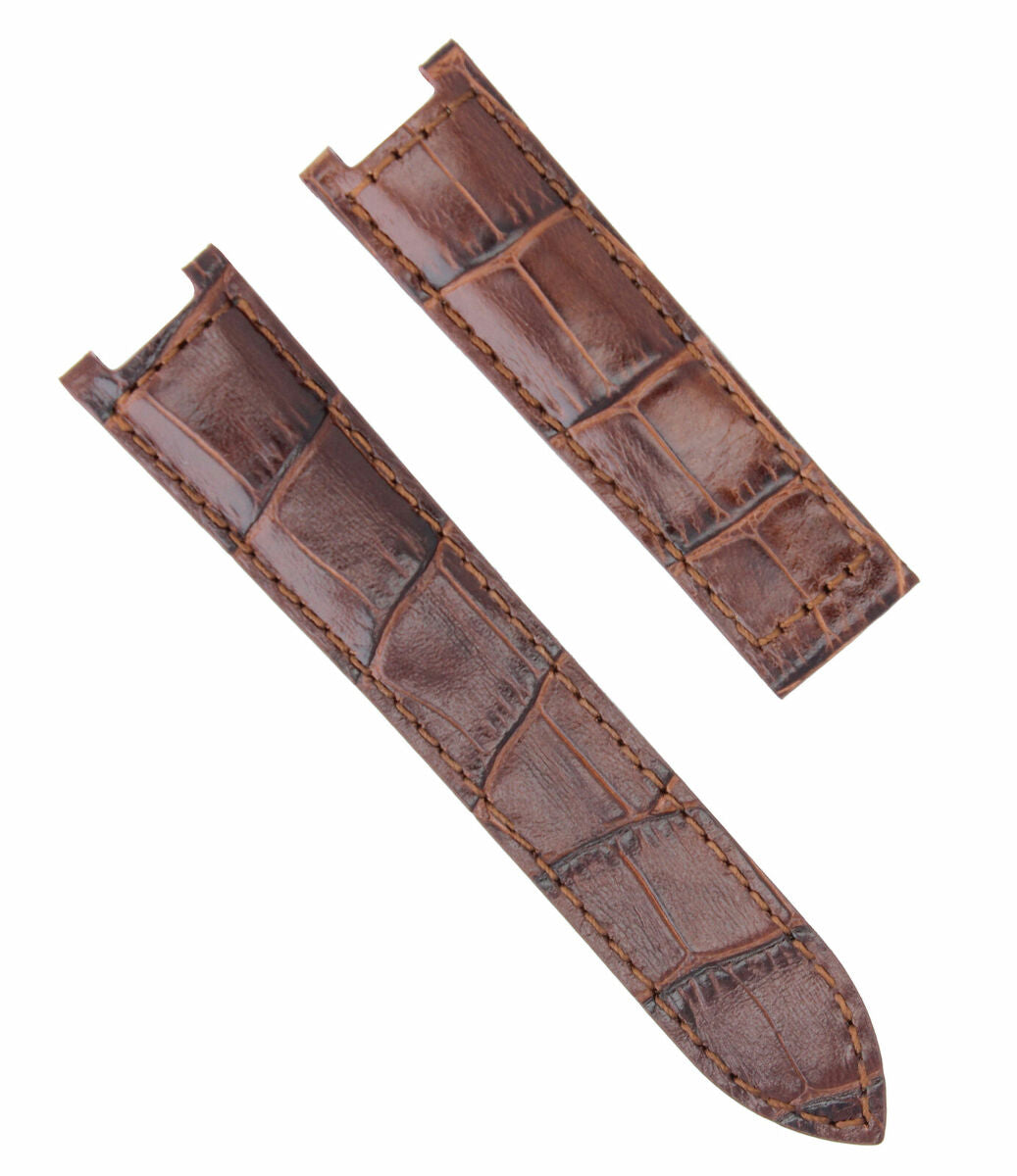 20MM LEATHER WATCH BAND STRAP FOR 38MM CARTIER DE PASHA 1055 1352 2388 BROWN