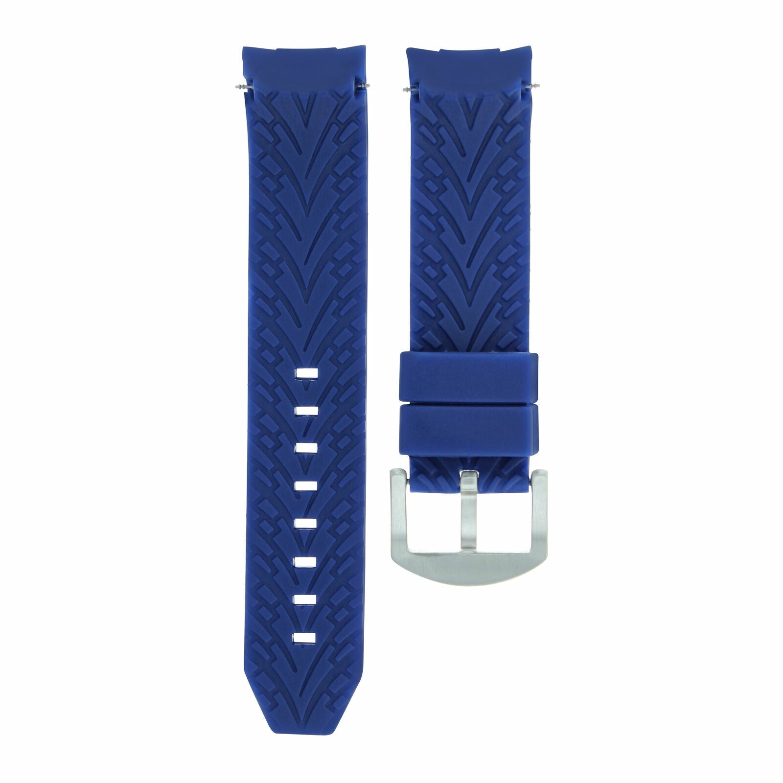 22MM RUBBER STRAP BAND FOR SEIKO 200M SKX007K 7S26 SKX009J AUTO WATCH CURVE BLUE