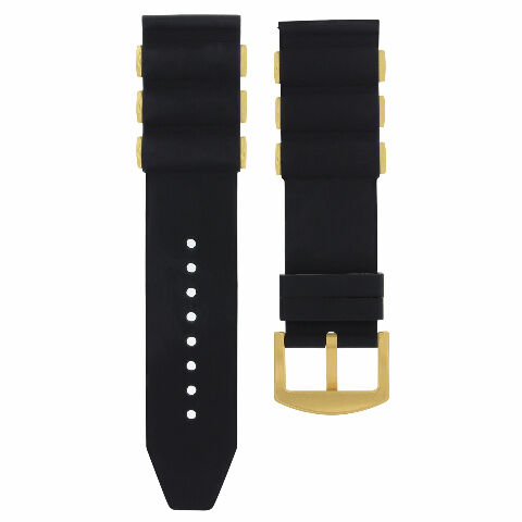 26MM SILICONE RUBBER DIVER BAND STRAP FOR INVICTA 17882 11339 19246 BLACK GOLD