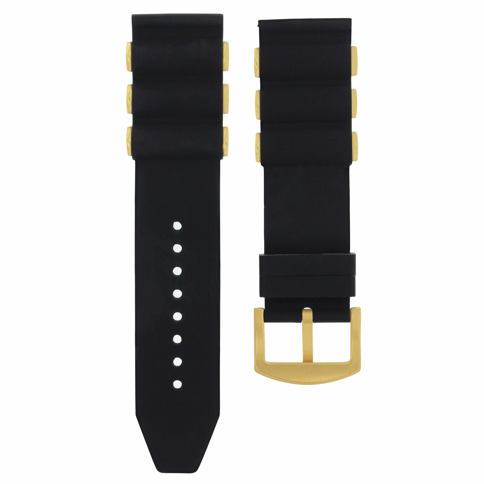 26MM SILICONE RUBBER DIVER BAND STRAP FOR INVICTA 17882 11339 19246 BLACK GOLD