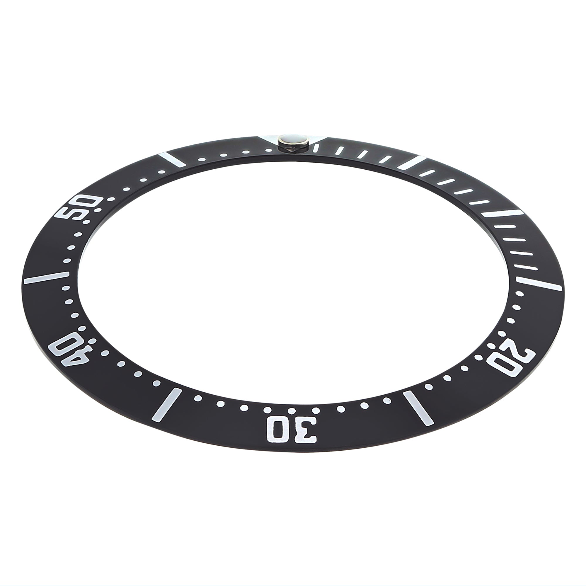 REPLACEMENT ALUMINUM BEZEL INSERT BLACK/SILVER FOR WATCH 38MM X 31MM