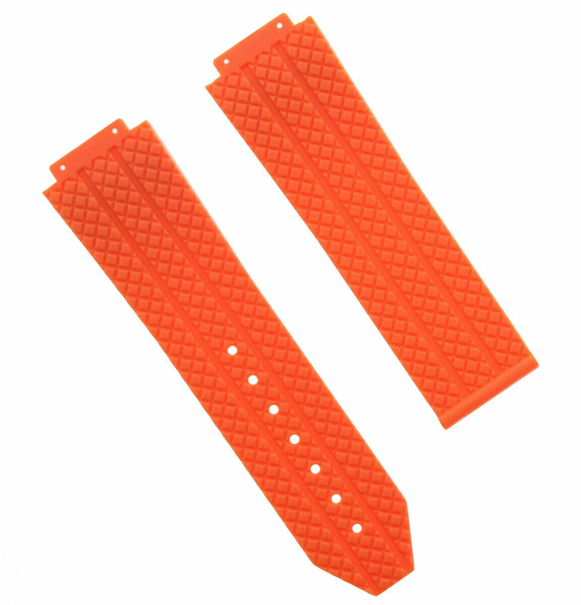 24MM RUBBER WATCH BAND STRAP FOR HUBLOT 44-45MM H BIG BANG WATCH 4 SCREW ORANGE