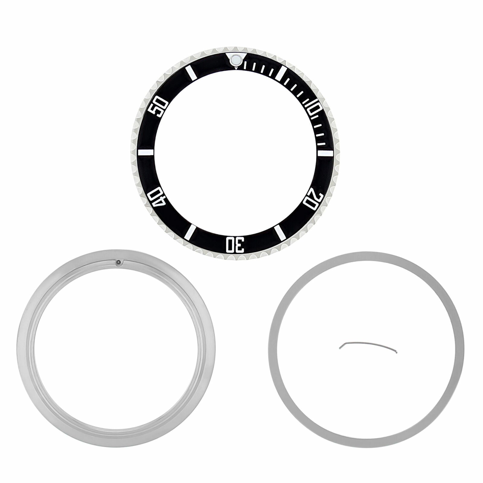 ROTATING BEZEL RING, CERAMIC INSERT, RETAINING FOR ROLEX SUBMARINER 16610 BLACK