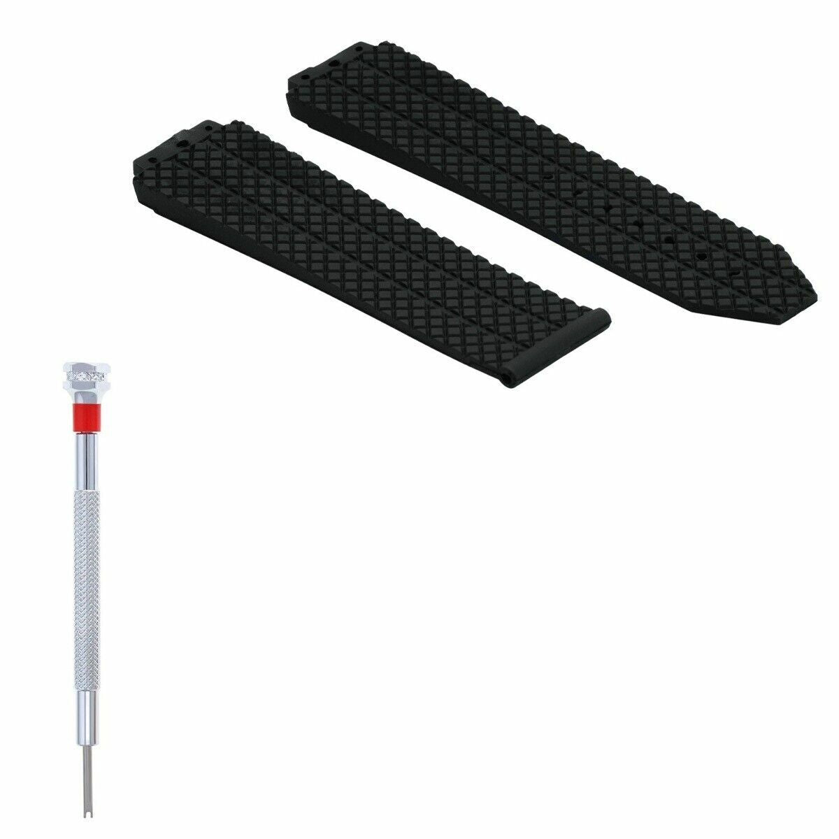 FOR HUBLOT 24MM REPLACEMENT RUBBER BAND STRAP 44-45 BIG BANG H SCREWDRIVER 1.5MM