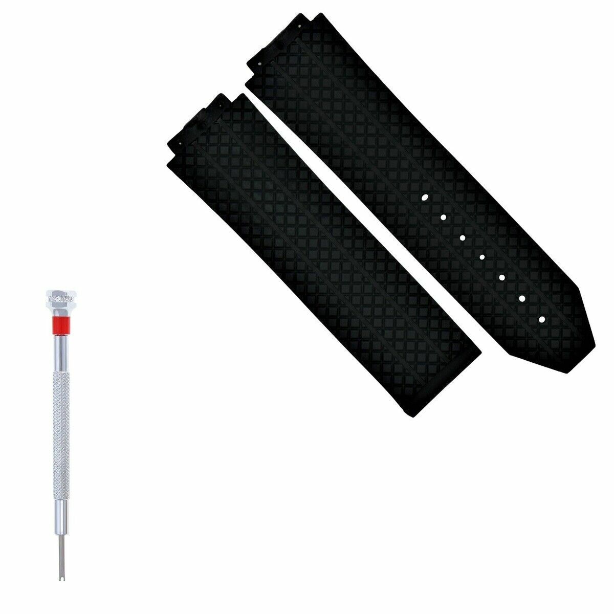 FOR HUBLOT 24MM REPLACEMENT RUBBER BAND STRAP 44-45 BIG BANG H SCREWDRIVER 1.5MM