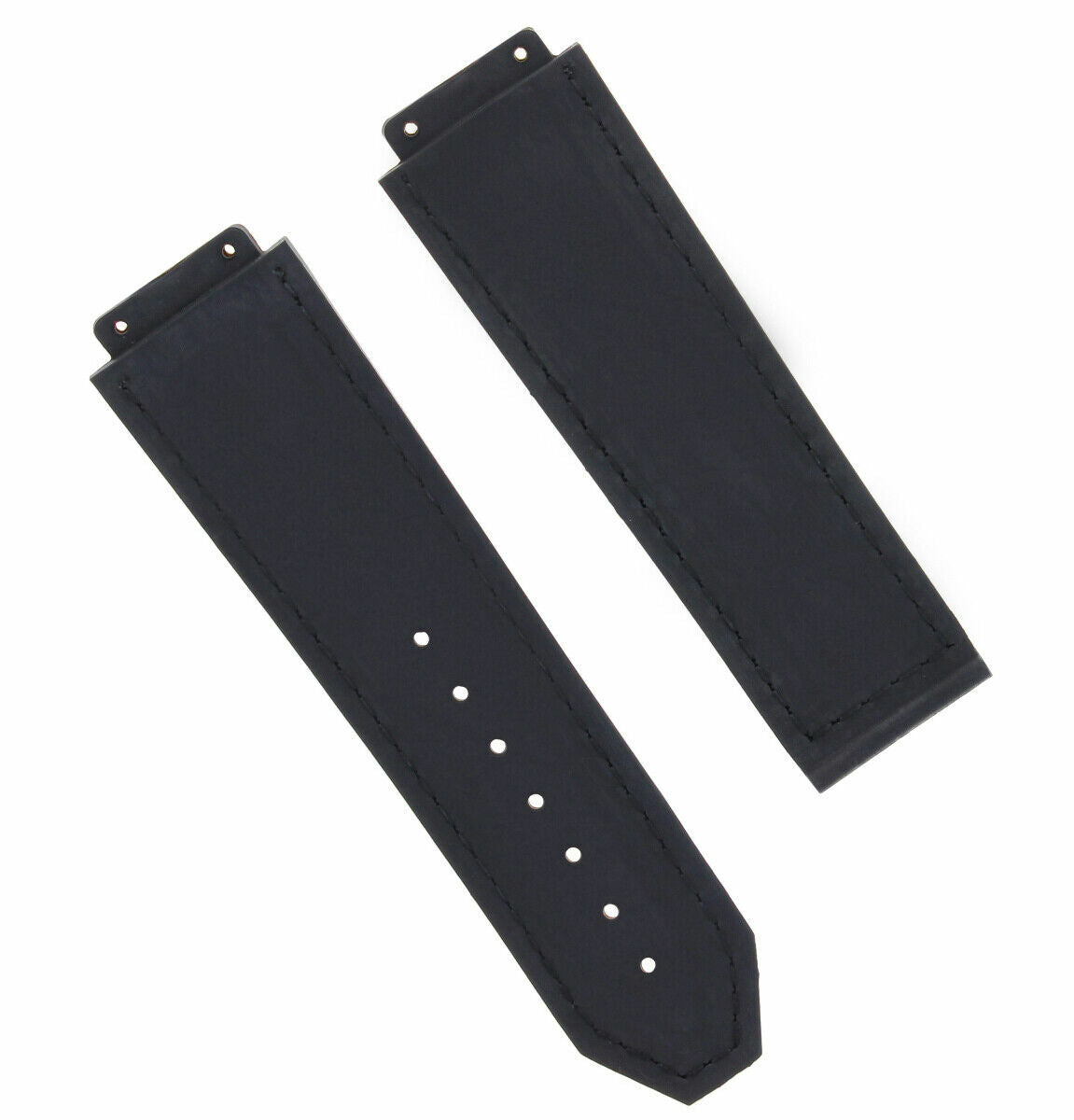 25MM ALLIGATOR LEATHER RUBBER BAND STRAP FOR HUBLOT BIG BANG FUSION H BLACK