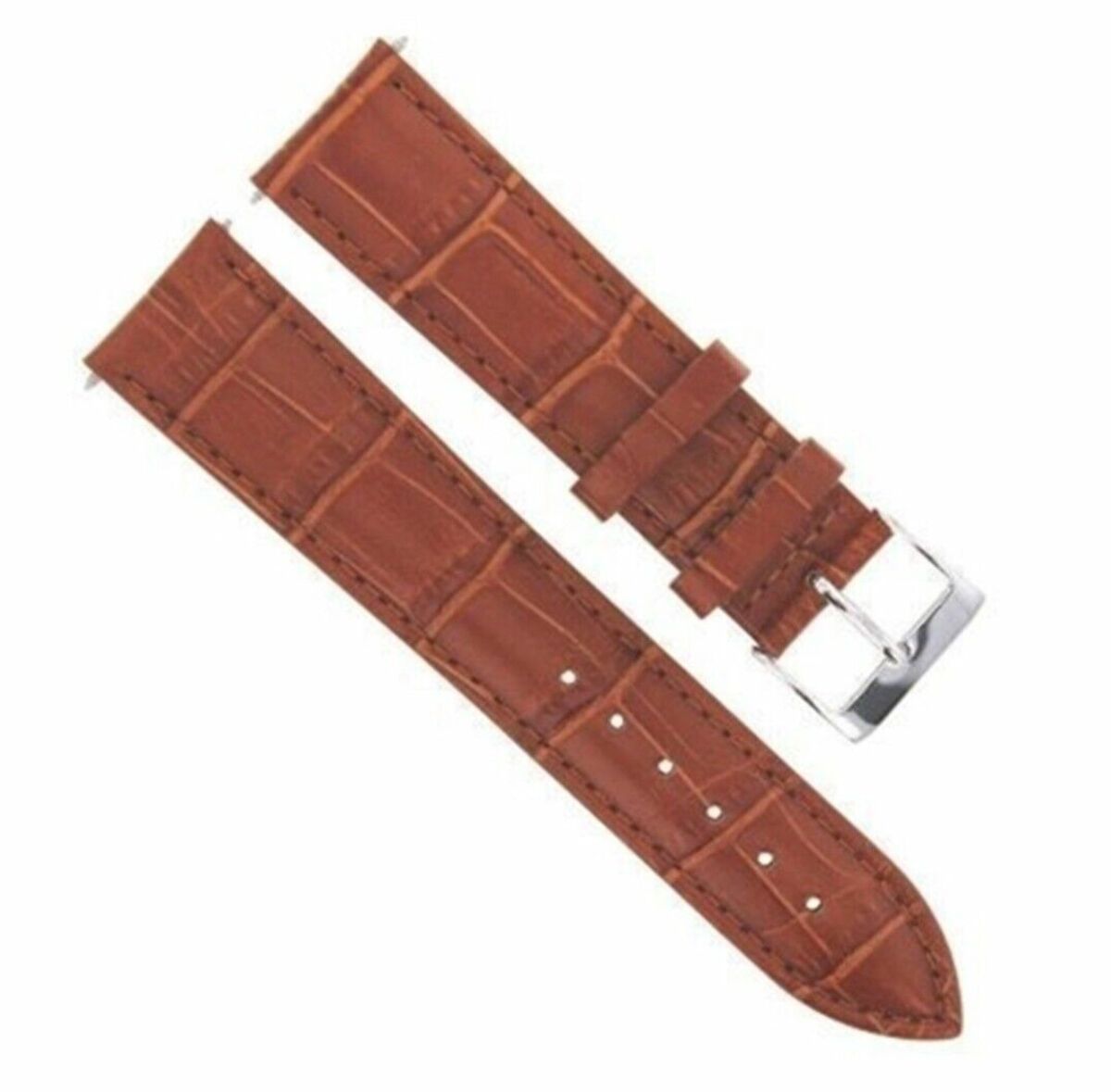 22MM LEATHER WATCH STRAP BAND FOR 45MM TISSOT QUADRATO CHRONO WATCH VALJOUX TAN