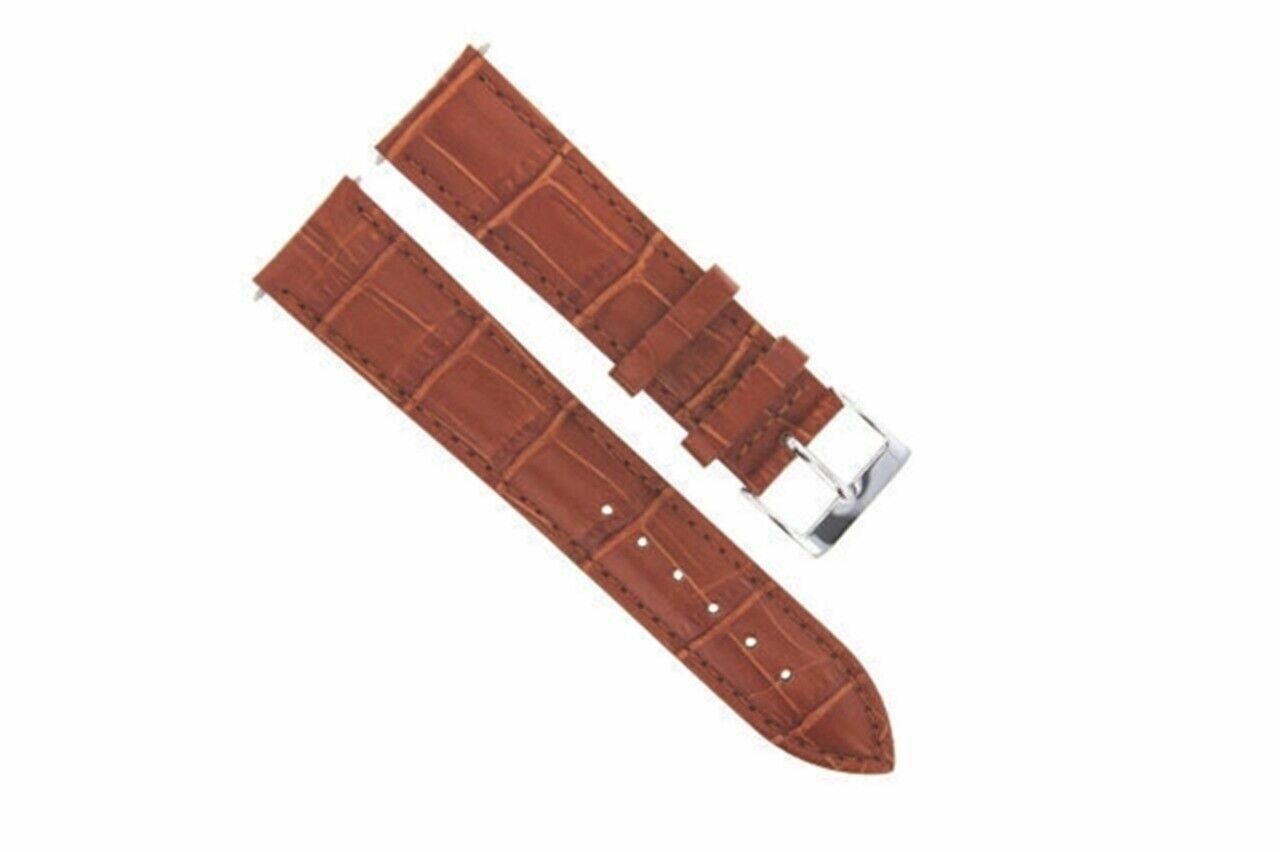 22MM LEATHER WATCH STRAP BAND FOR 45MM TISSOT QUADRATO CHRONO WATCH VALJOUX TAN